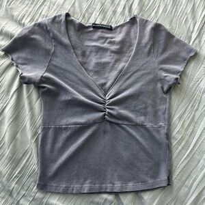 Brandy Melville Gray Blue Short Sleeve Tee